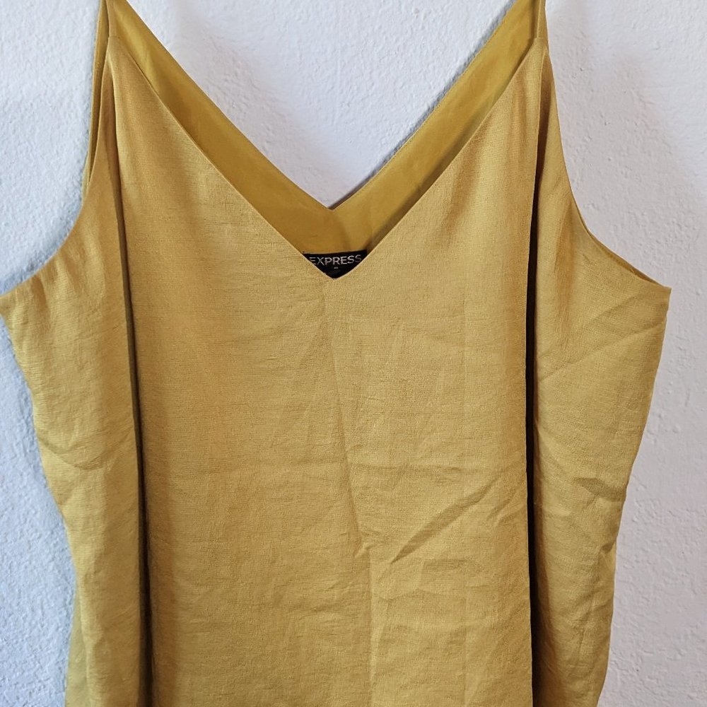 25.  Express Spaghetti Strap Satin Cami Muted Yellow